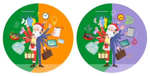 Flat type Santa Claus mulch task switch Illustrazione stock