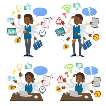 Flat type school boy black mulch task Office イラスト素材