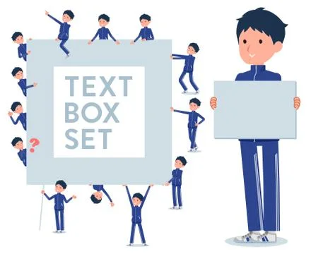 Flat type school boy Blue jersey text box Illustrazione stock