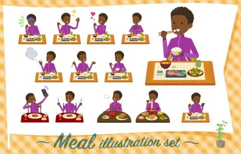 Flat type school boy jersey black Meal Stock Illustration