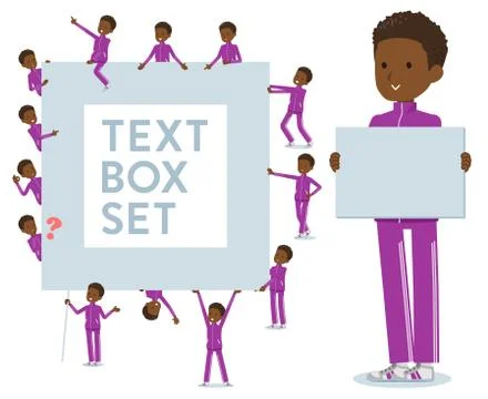 Flat type school boy jersey black text box Stock Illustration