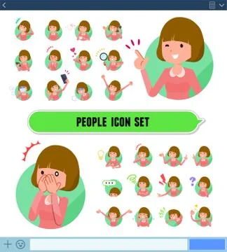 Flat type Straight bangs hair women icon Stock Illustration