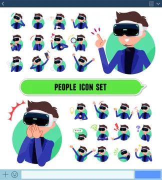 Flat type VR goggle men icon Stock-Illustration