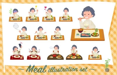 Flat type White cable knit women Meal Stock Illustration