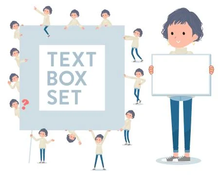 Flat type White cable knit women text box Stock Illustration