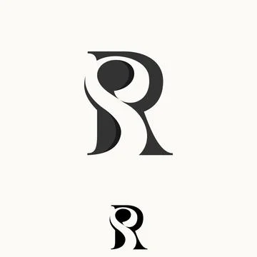Flat typography initial letter RS logo gray color Stock Illustration