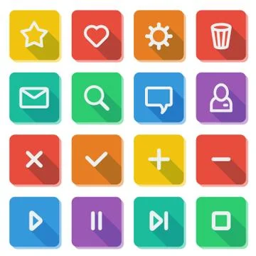 Flat UI design elements - set of basic web icons Illustrazione stock