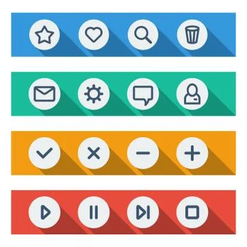 Flat UI design elements - set of basic web icons 스톡 일러스트
