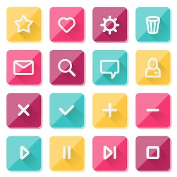 Flat UI design elements - set of basic web icons Illustrazione stock