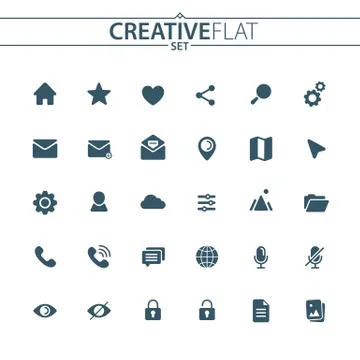 Flat UI icons Stock Illustration