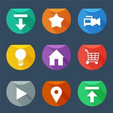 Flat ui icons set Stock Illustration
