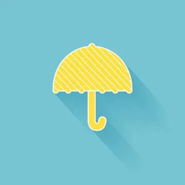 Flat umbrella icon. Illustrazione stock