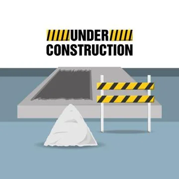Flat under construction concept with concrete Illustrazione stock
