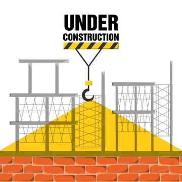 Flat under construction concept Illustrazione stock