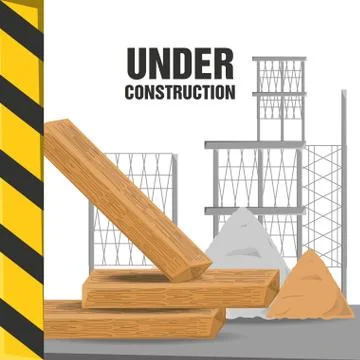 Flat under construction concept Stock Illustration