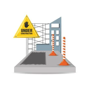 Flat under construction concept Illustrazione stock