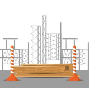 Flat under construction concept Illustrazione stock