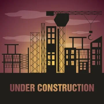 Flat under construction concept Stock Illustration