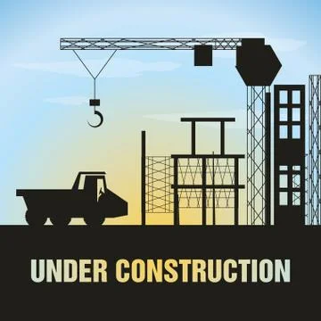 Flat under construction concept Illustrazione stock