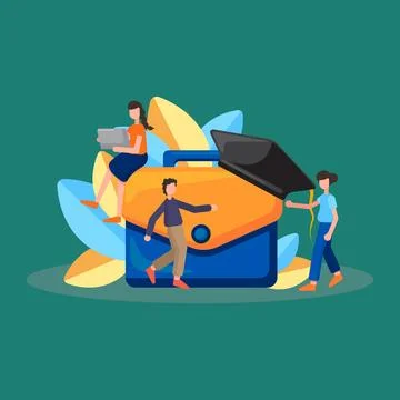 Flat university concept vector illustration Ilustração Stock