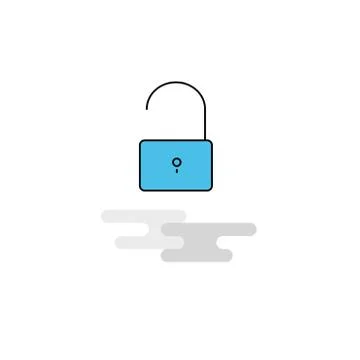Flat Unlock  Icon. Vector Stock Illustration