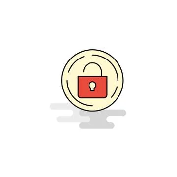 Flat Unlock  Icon. Vector Stock Illustration