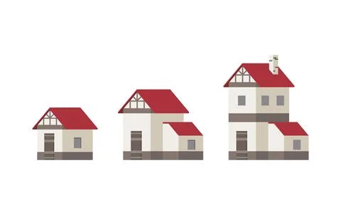 Flat upgraded house building design Ilustración de archivo