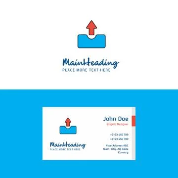 Flat Uploading Logo and Visiting Card Template. Busienss Concept Logo Design Stock Illustration