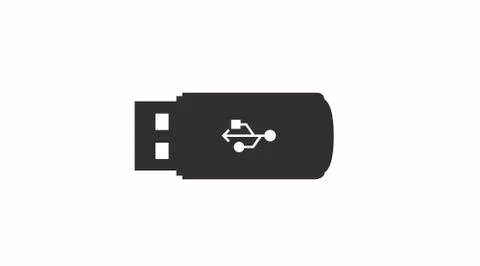 Flat USB device icon Stock Illustration