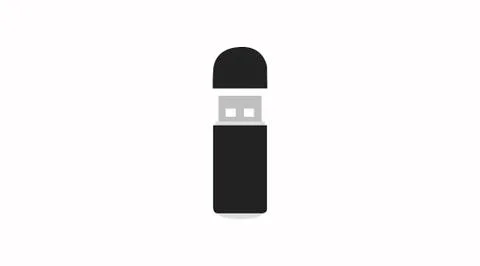 Flat USB device icon Illustrazione stock
