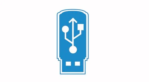Flat USB device icon Stock Illustration