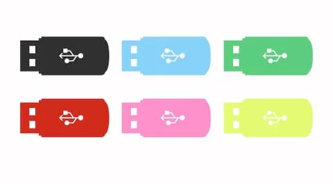 Flat USB device icon or illustration Stock Illustration