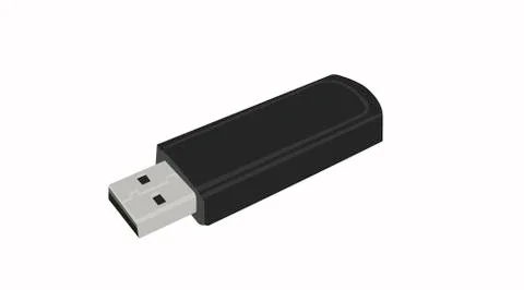 Flat USB device Stock Illustration