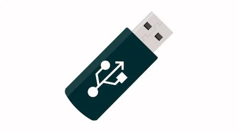 Flat USB device Illustrazione stock