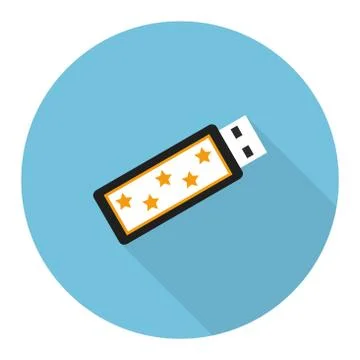 Flat USB flash drive Stock Illustration