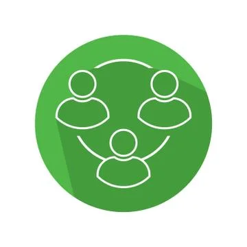 Flat user chain icon vector illustration on color background Stock Illustration