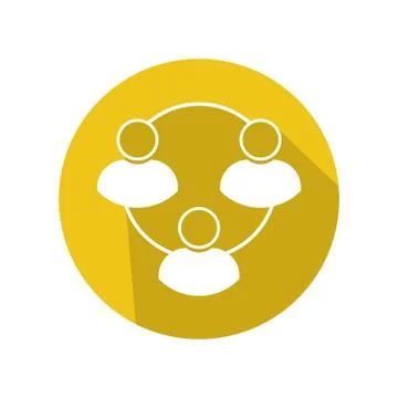 Flat user chain icon vector illustration on color background Stock Illustration