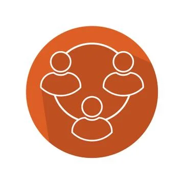 Flat user chain icon vector illustration on color background Stock Illustration