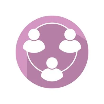 Flat user chain icon vector illustration on color background Stock Illustration