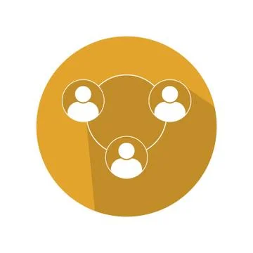 Flat user chain icon vector illustration on color background Stock Illustration