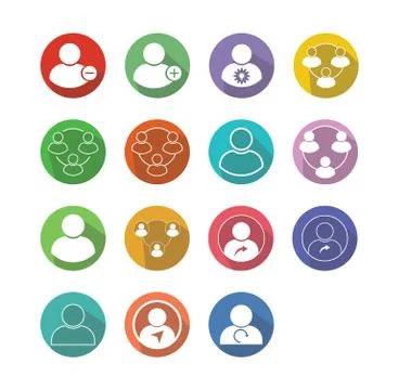 Flat user icon group vector illustration on white background Stock Illustration