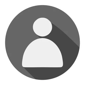 Flat user icon with long shadow on gray background. Vector illustration. Stock-Illustration