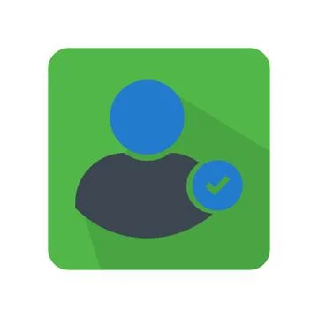 Flat user icon vector illustration on color background Stock Illustration