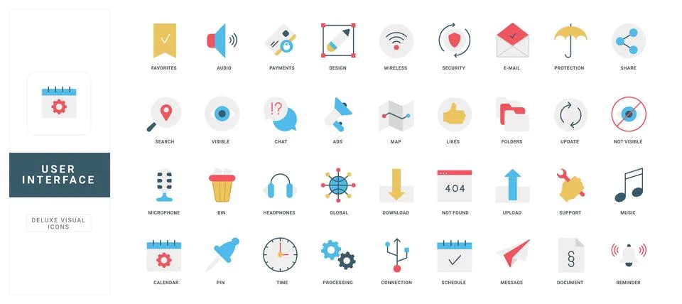 Flat User Interface Icons for Digital Design イラスト素材