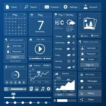 Flat user interface template Stock Illustration