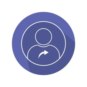 Flat user line art icon vector illustration on color background Stock Illustration