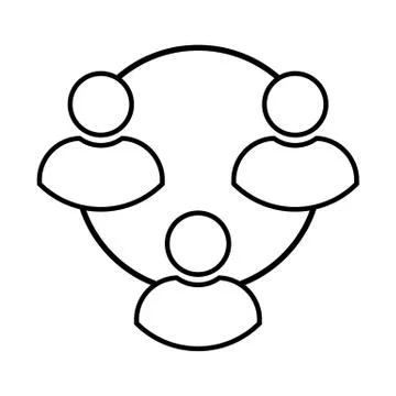 Flat user person group icon vector illustration on black and white Stock Illustration