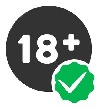 Flat Vector Adults Only Icon Illustrazione stock