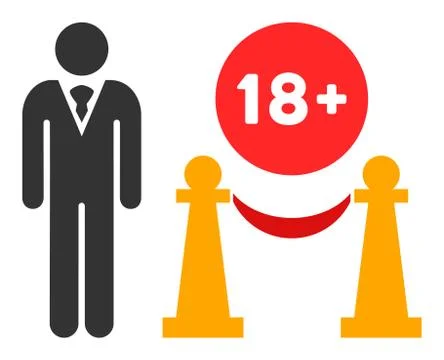 Flat Vector For Adults Only Icon Stockillustratie