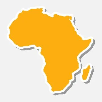 Flat vector Africa map sticker Illustrazione stock